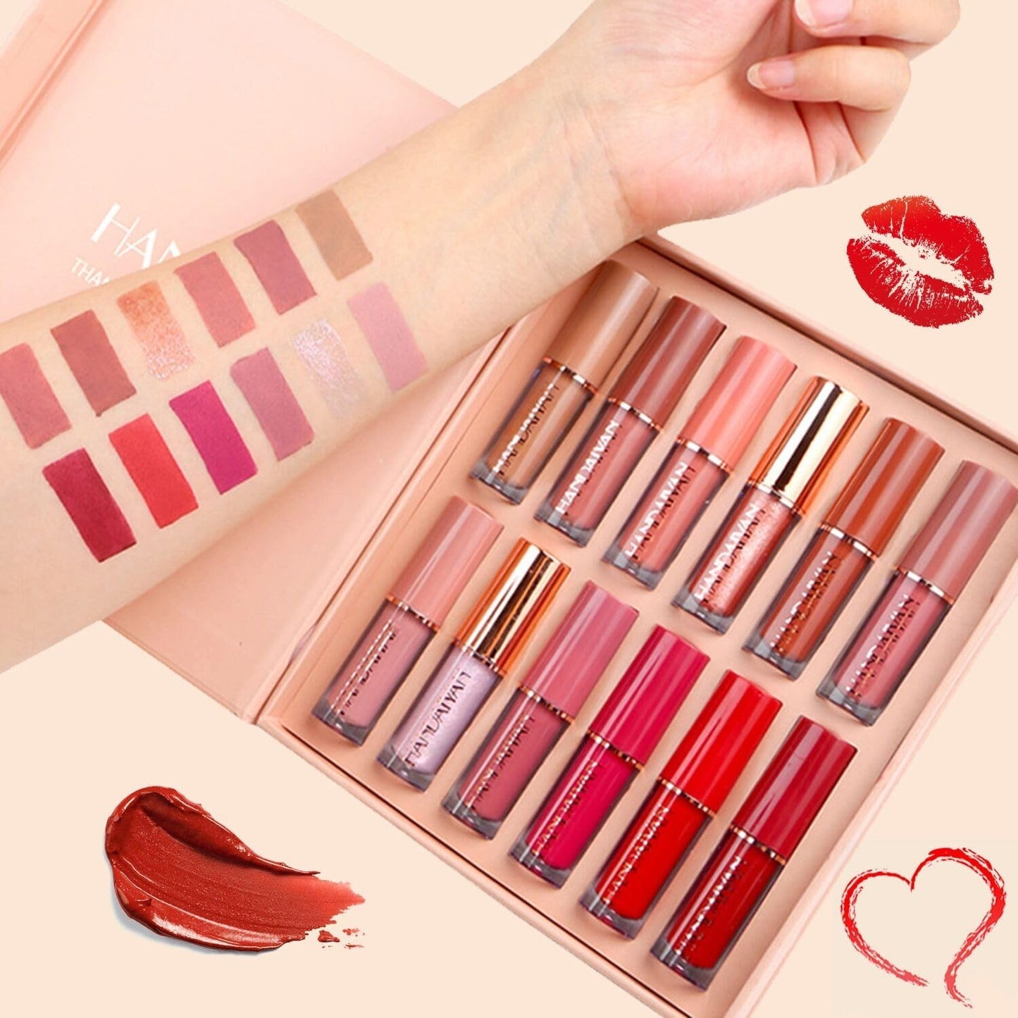12 pcs Mocallure Lip Gloss Set Kit Highiy Pigmented Waterproof Long Lasting