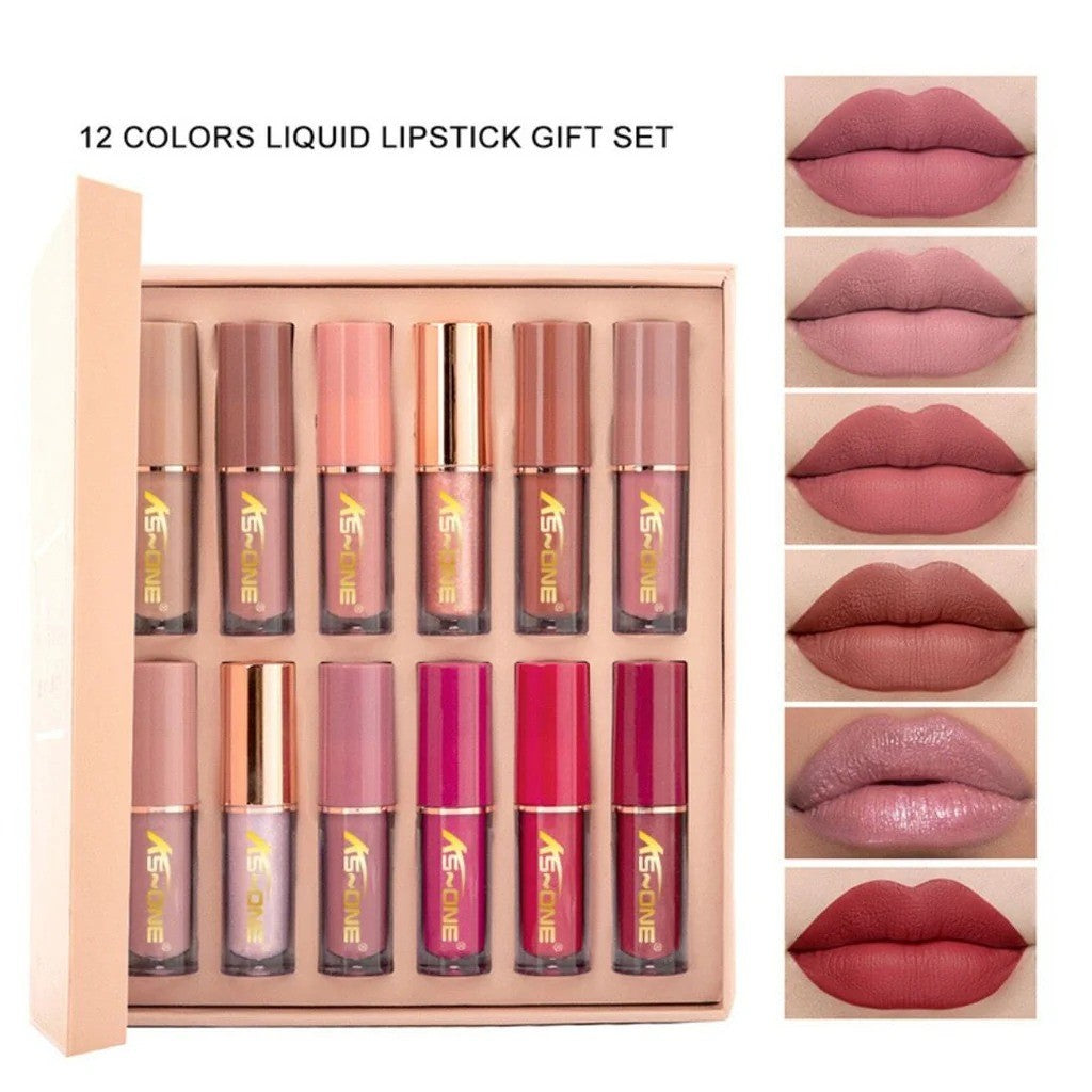 12 pcs Mocallure Lip Gloss Set Kit Highiy Pigmented Waterproof Long Lasting