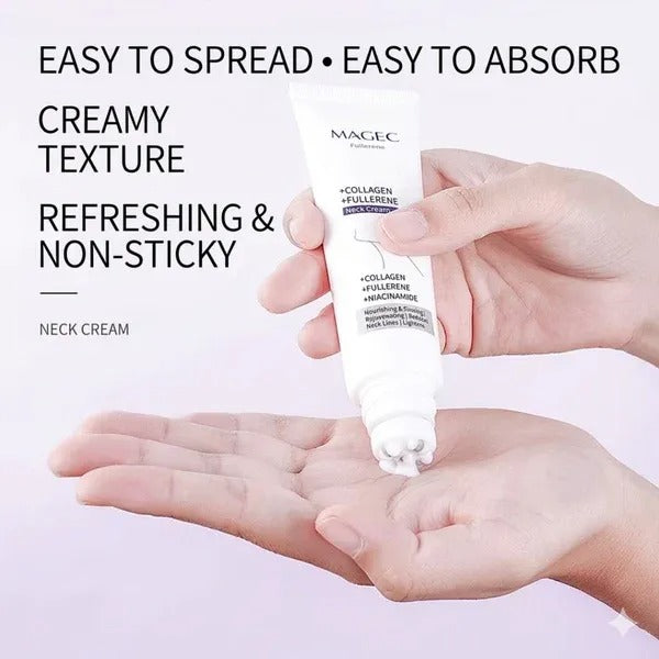 Magec Collagen Fullerene Neck Cream Firming & Hydrating Moisturizing Formula for Smooth & Healthy Looking Skin