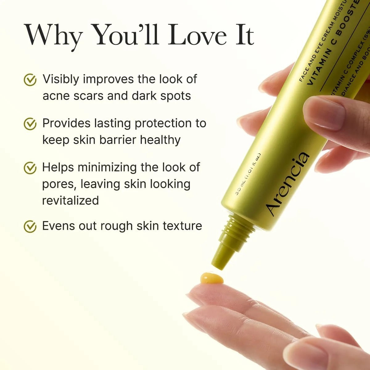 Arencia Vitamin C Booster Shot Original Serum Tube 30ml for Dark-spot care and Tightening Fine Lines, Pore, Wrinkles